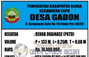 Proyek Rehab Drainase Desa Gadon Diduga Tak Sesuai Spesifikasi, Warga Kecewa, Kades Bungkam