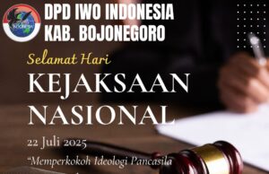 Ketua DPD IWOI Bojonegoro, Ucapkan Selamat Hari Kejaksaan Nasional 2025 dengan Tema Penguatan Pancasila