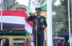 Dandim 0721/Blora Bertugas Sebagai Inspektur Upacara Penurunan Sang Saka Merah Putih