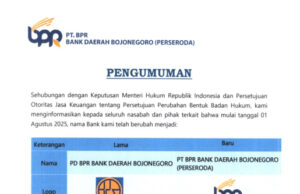 Resmi Jadi Perseroda, PT BPR Bank Daerah Bojonegoro Luncurkan Logo Baru