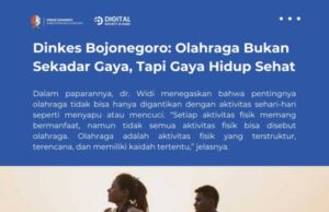 Dinkes Bojonegoro: Olahraga Bukan Sekadar Gaya, Tapi Gaya Hidup Sehat