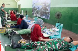Kodim Bojonegoro Gelar Bakti Sosial Donor Darah Sambut HUT TNI ke-80