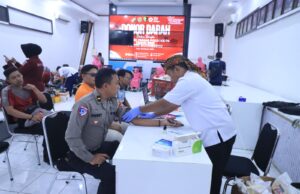 Donor Darah Warnai Hari Jadi ke-74 Humas Polri di Bojonegoro