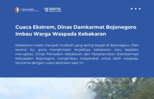 Cuaca Ekstrem, Dinas Damkarmat Bojonegoro Imbau Warga Waspada Kebakaran