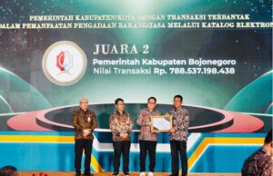 Bukti Transparansi Pengadaan E- Catalog, Pemkab Bojonegoro Raih Juara 2 di E- Purchasing Award 2025