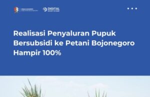 Realisasi Penyaluran Pupuk Bersubsidi ke Petani Bojonegoro Hampir 100%