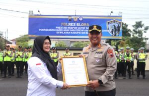 Polres Blora Terima Penghargaan dari TRCPPA