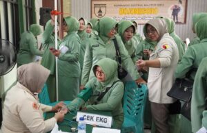 HUT Persit KCK ke- 80, Kodim Bojonegoro Gelar Pemeriksaan EKG dan HPV DNA