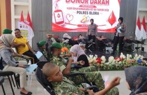 Sambut HUT Bhayangkara Ke-80, Polres Blora Gelar Donor Darah