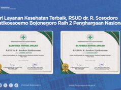 Beri Layanan Kesehatan Terbaik, RSUD dr. R. Sosodoro Djatikoesoemo Bojonegoro Raih 2 Penghargaan Nasional